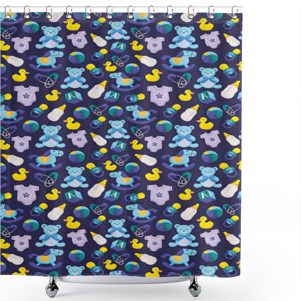 The Nursery Must-Have: Multicolored Children's Toy Shower Curtain