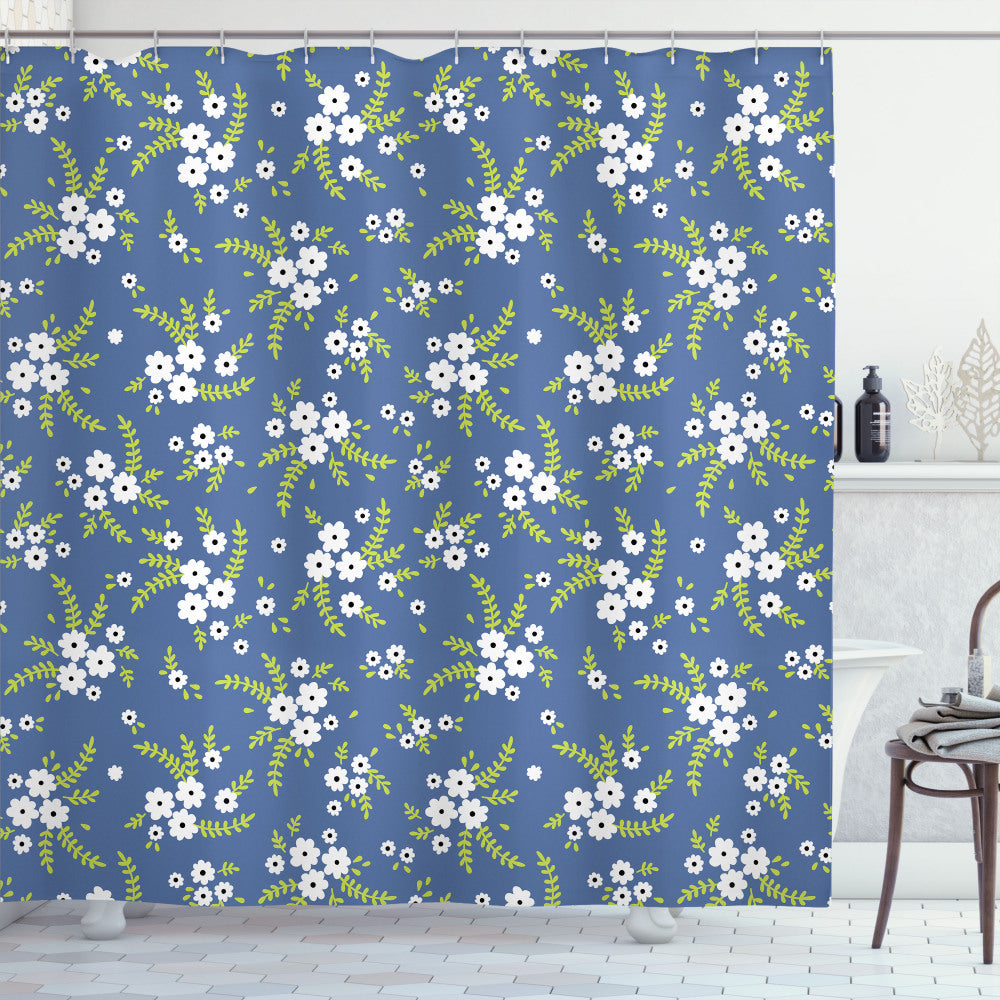 Blooming Fields Retro Floral Multicolor Shower Curtain