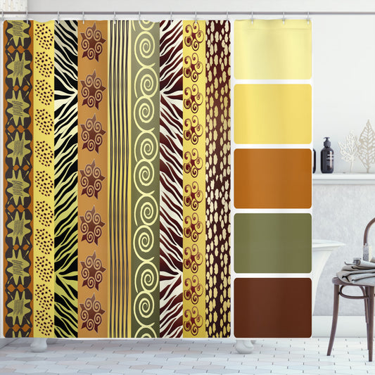 Vintage Multicolor African-Inspired Zambia Shower Curtain