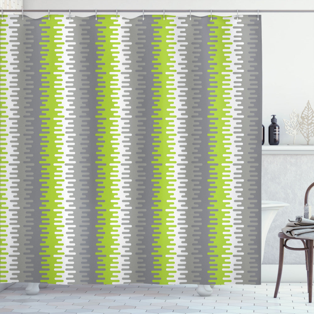 Abstract Multicolor Wavy Vertical Stripes Shower Curtain