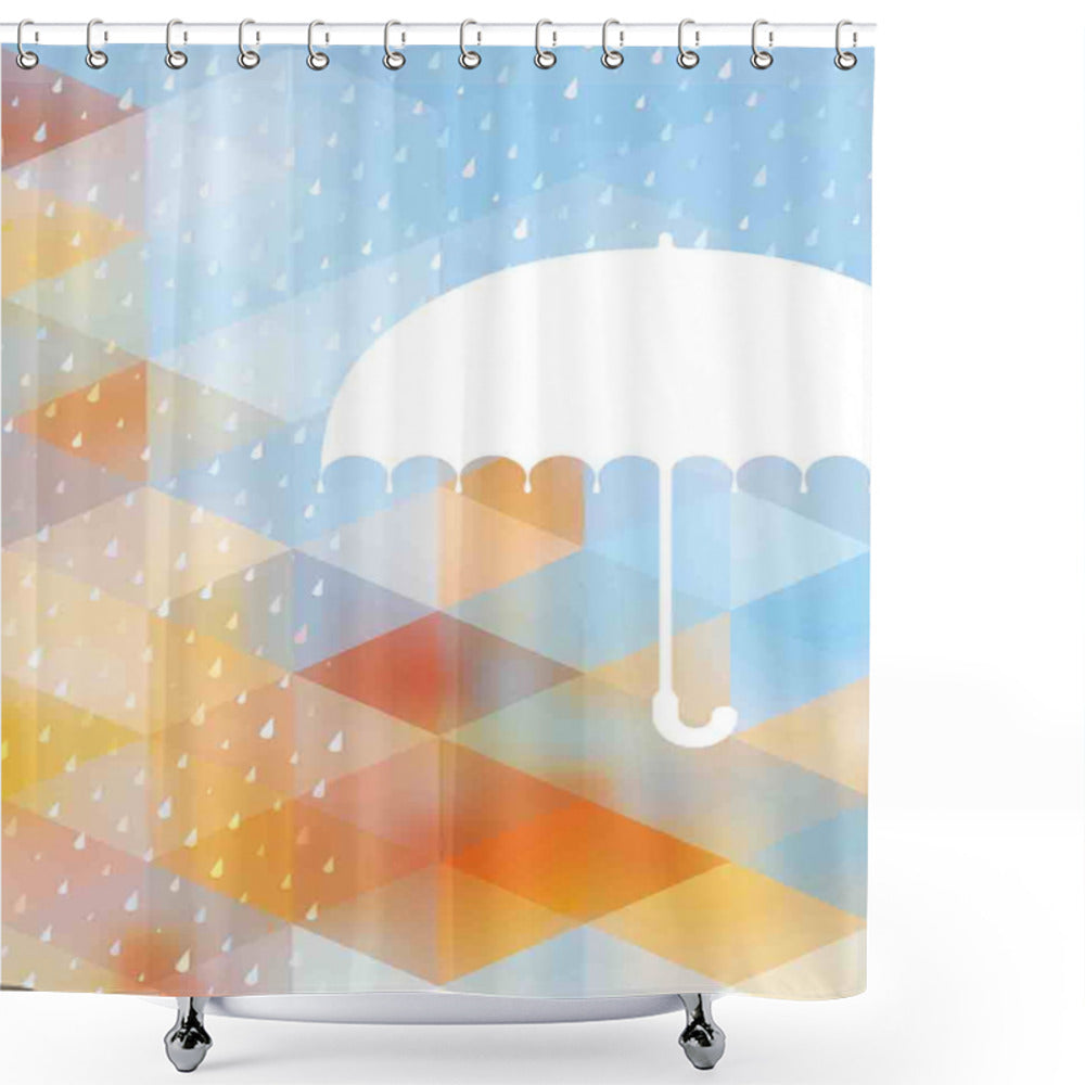 Winter Multicolor Umbrella Rain Autumn Art Shower Curtain