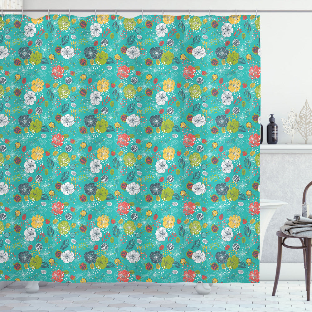 Botanical Magic: Multicolor Springtime Floral Shower Curtain Design