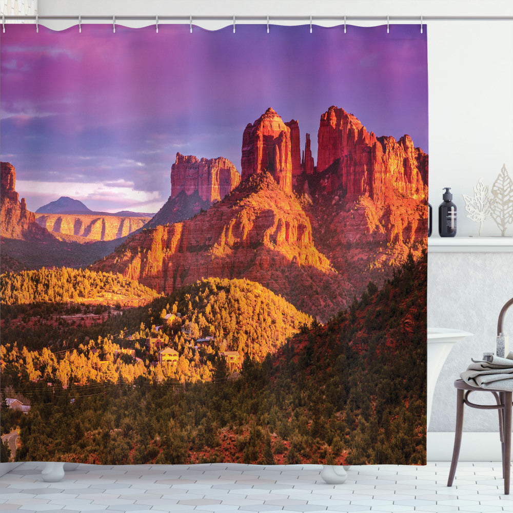 Arizona Multicolor Cliffs, Rocks, and Violet Sky Shower Curtain