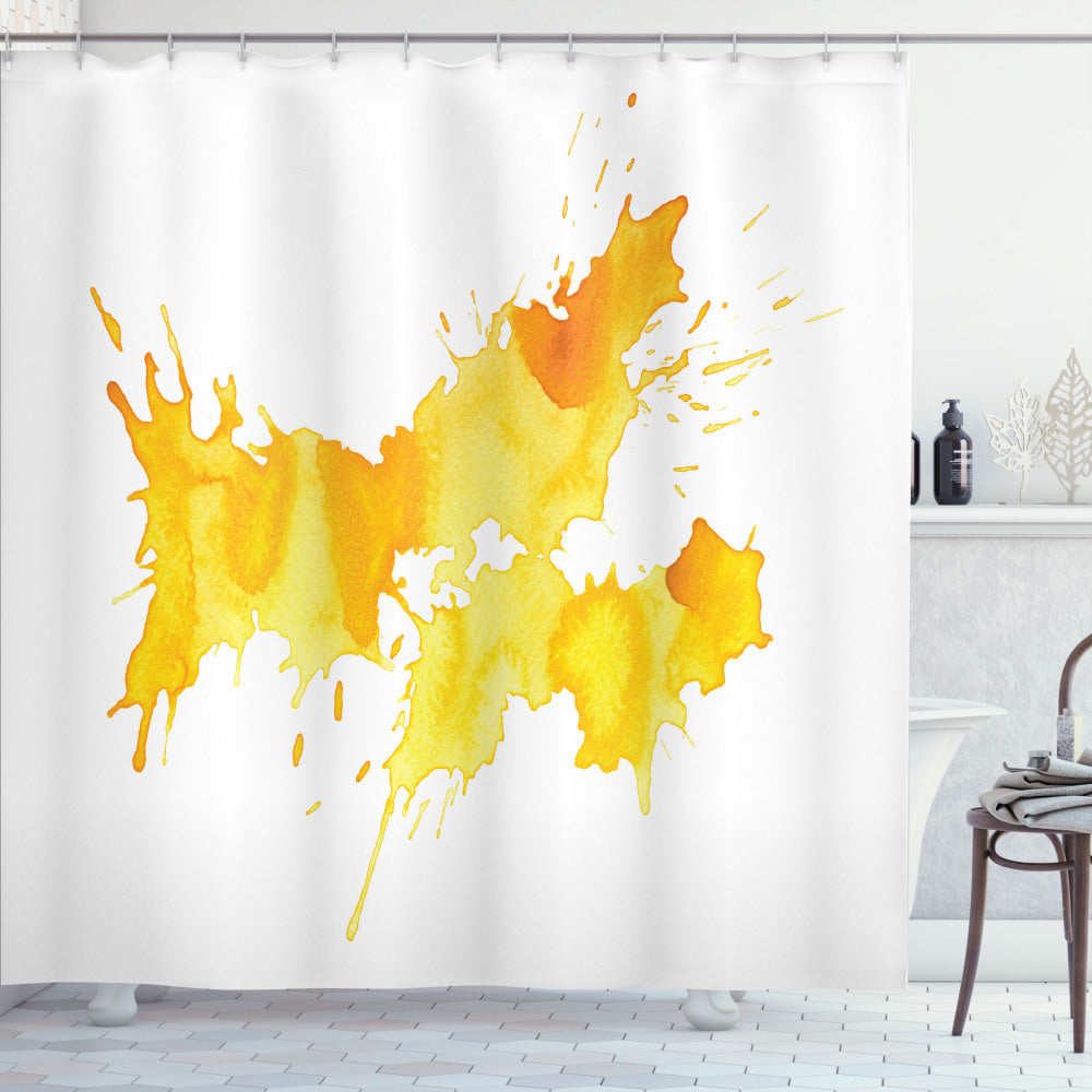 Color Splash with Yellow and White Marigold Design Shower Curtain