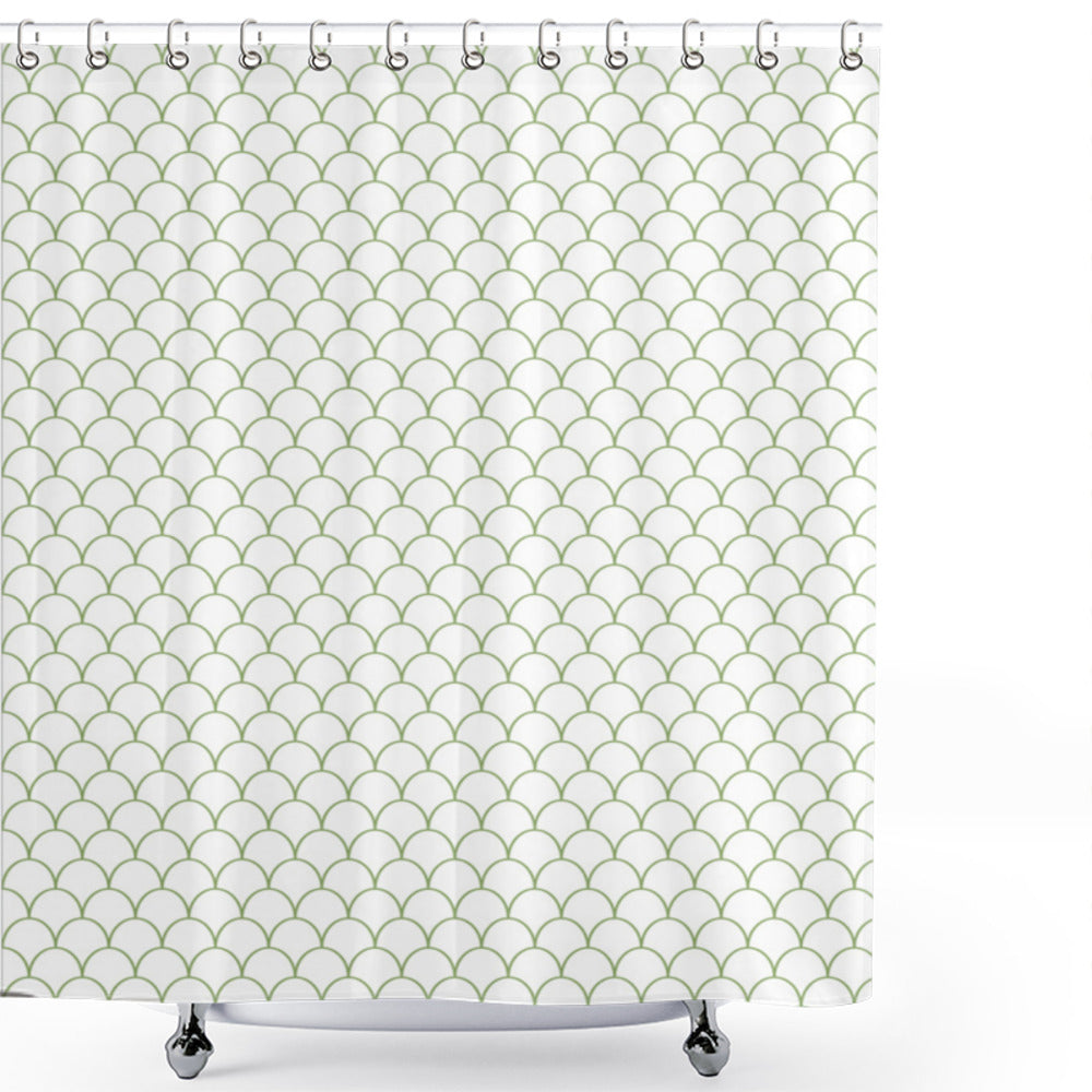 White and Fern Green Waves: The Perfect Combination for Your Bathroom with our Shower Curtain