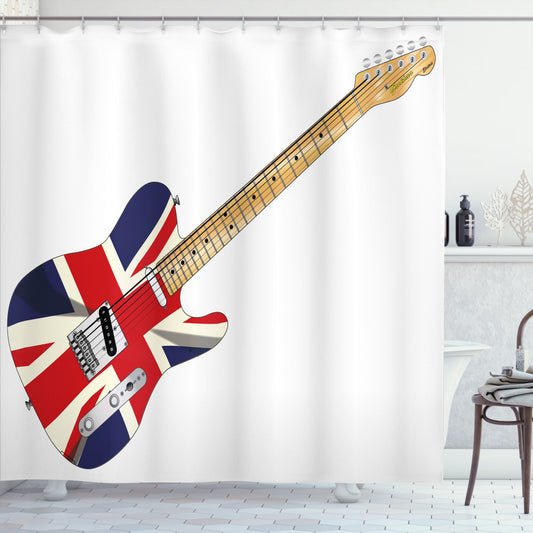 Union Jack Electric Guitar Flag Shower Curtain: The Perfect Fusion of Music and British Flag Design