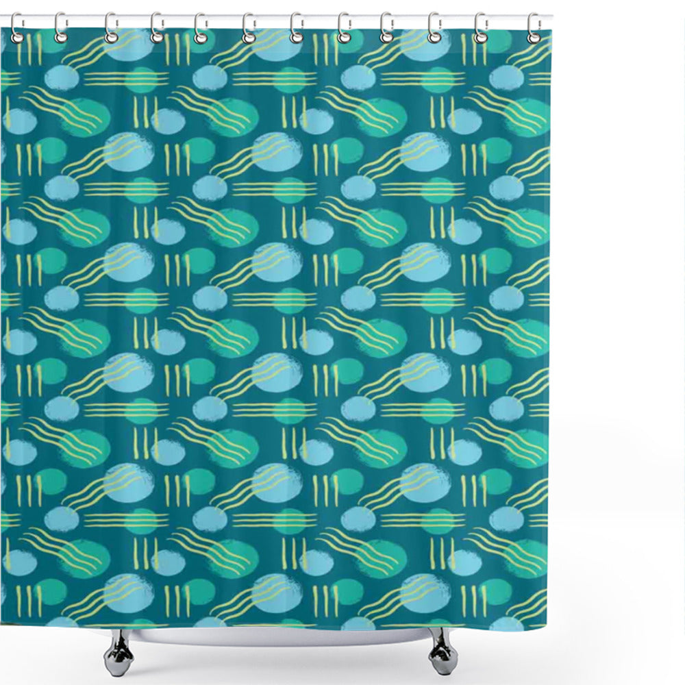 Wavy Watercolor Lines Custom Shower Curtains