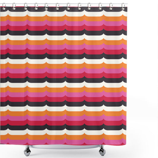 Vibrant Modern Geometric Multicolor Shower Curtains