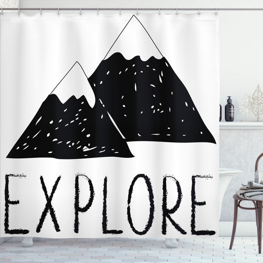 Adventure in the Wild Forest: White and Black Shower Curtain Exploration