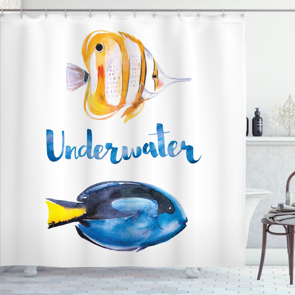 Watercolor Yellow Pacific Tang Fish Shower Curtain: Optimized Title