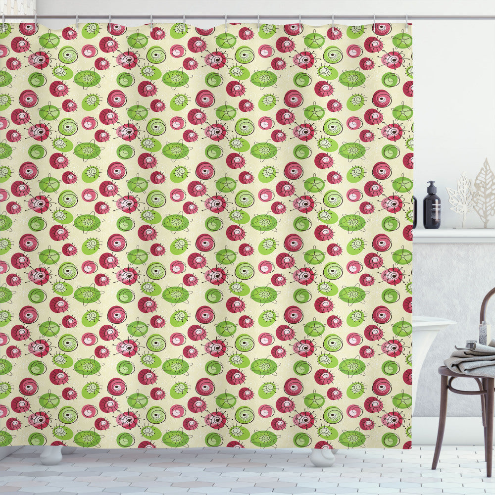 Abstract Multicolor Surrealistic Floral Shower Curtain