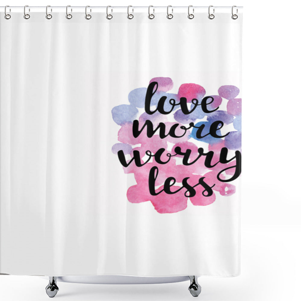 Watercolor Art Inspired Love Lavender, Black, and Pink Shower Curtain