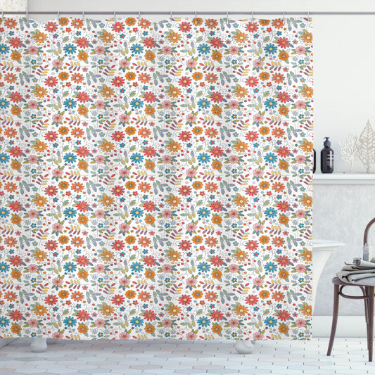 Vibrant Multicolor Daisy Shower Curtain