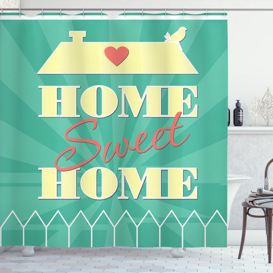 Bird Heart Roof: Saying Goodbye to Pale Yellow, Embracing Dark Coral and Sea Green - A Shower Curtain Upgrade