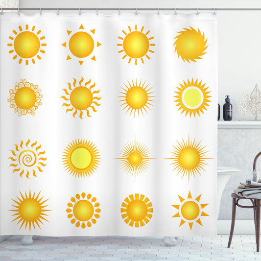 Yellow and White Marigold-inspired Sunny Summer Shower Curtain