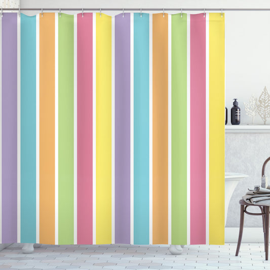 Vibrant Pastel Summer Funky Multicolor Shower Curtain