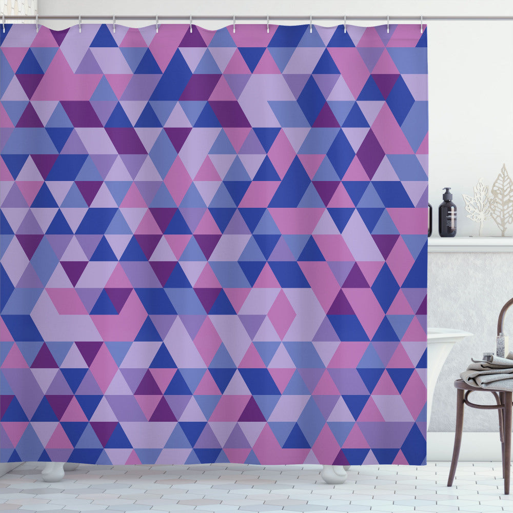 Upgrade Your Bathroom with Geometric and Multicolored Low Poly Triangles Shower Curtain