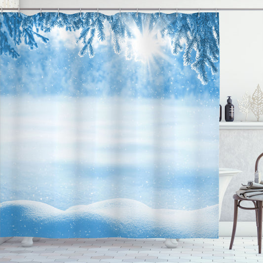 Winter White: Snow Cold Shower Curtain