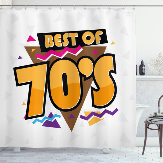 70s Style Retro Multicolor Shower Curtain for a Stylish Party Atmosphere