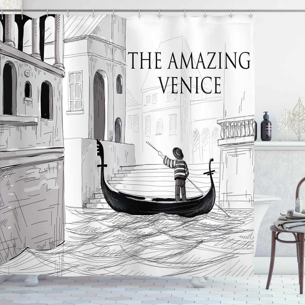 Venice Child Gondolier Bathtub Shower Curtain - Optimized Rewrite