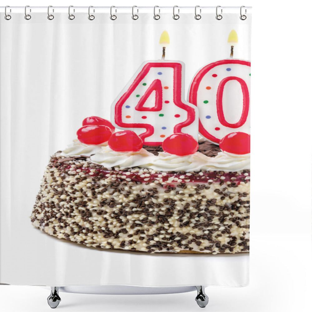 40th Birthday Multicolor Yummy Birthday Cake Shower Curtain