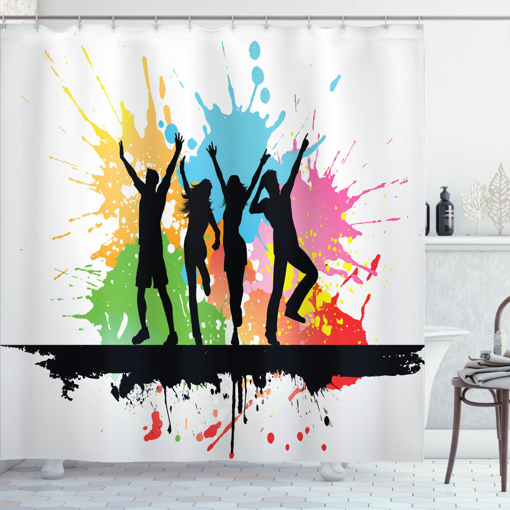 Youth Dance Party People Colors Multicolor Shower Curtain