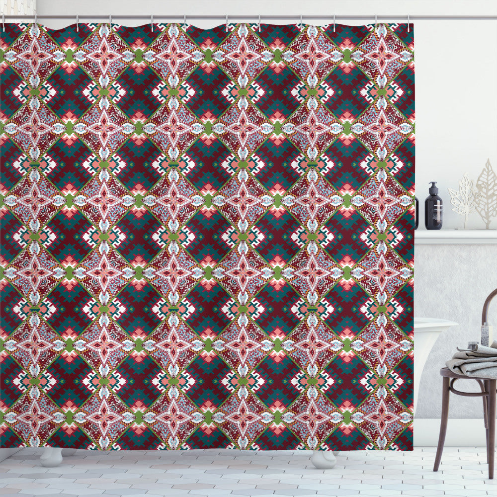 Abstract Tribal Fusion: African Multicolor Shower Curtain