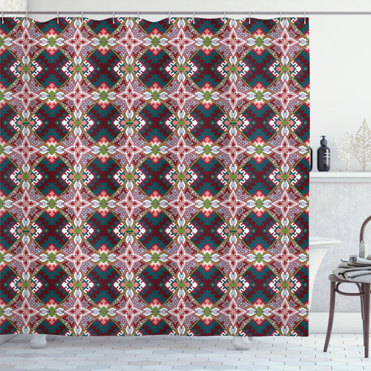 Abstract Tribal Fusion: African Multicolor Shower Curtain