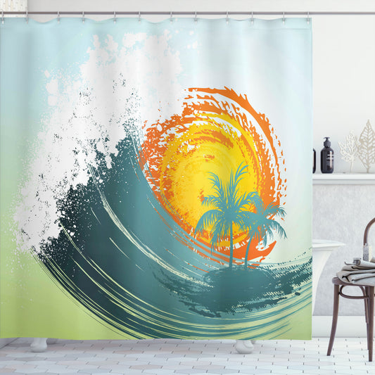 Tropical Coconut Palm Trees Shower Curtain