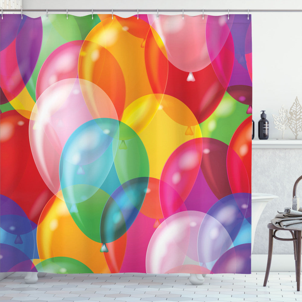 Children's Multi-colored Balloons Fun Shower Curtain