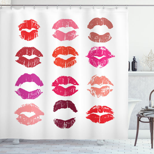 Vibrant Multicolor Lips: A Colorful and Quality Shower Curtain Option