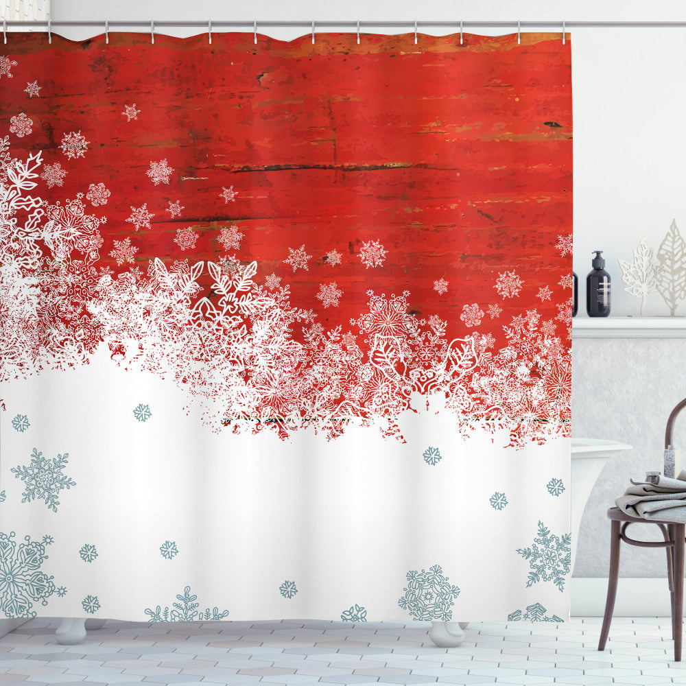 Christmas-themed Snowflakes and Bicolour Shower Curtain: A Festive Fusion