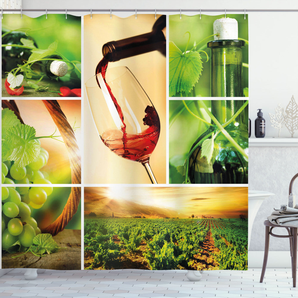 Wine Tasting Grapevine Custom Shower Curtains