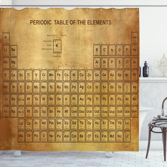 Vintage Chemistry Table Inspired Science Sand Brown Brown Shower Curtain