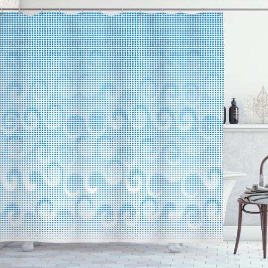 Abstract Pale Blue Spiral Circles Dots Shower Curtain - A Perfect Fusion of Keywords