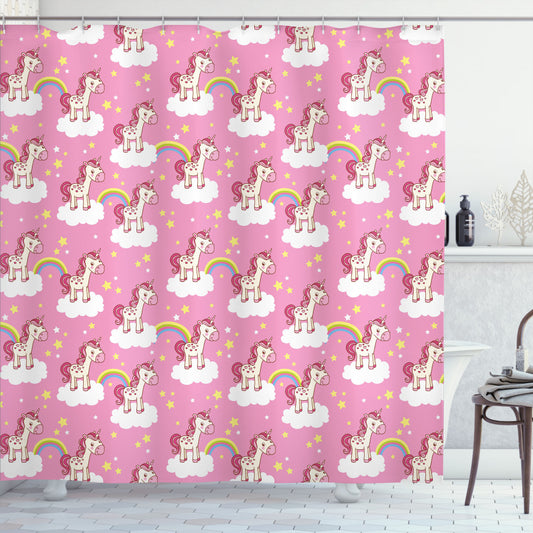 Unicorn Nursery Bath Curtain: Basking in Clouds