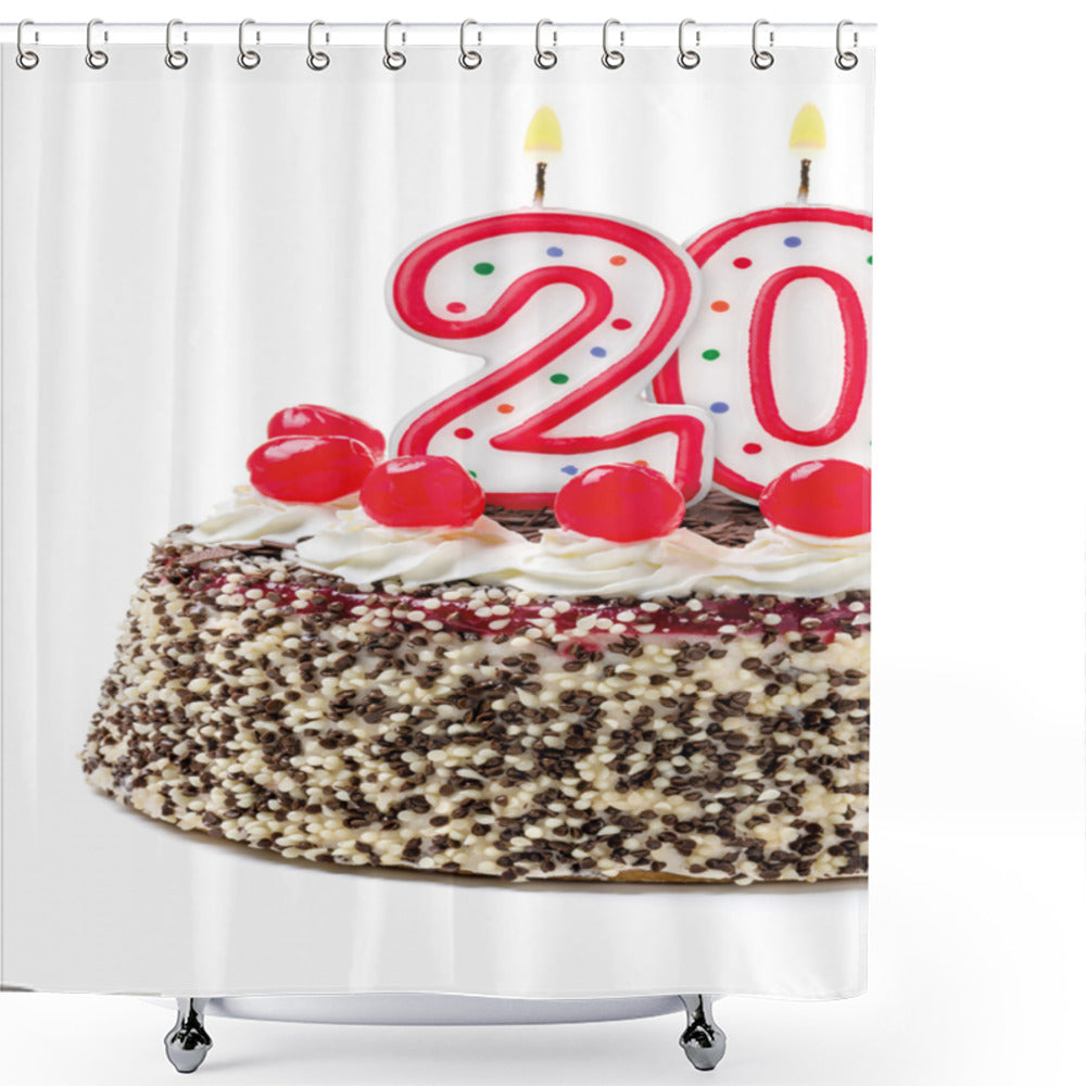 Cherries Sprinkles 20th Birthday Multicolor Shower Curtain - A Festive Addition to Your Bathroom