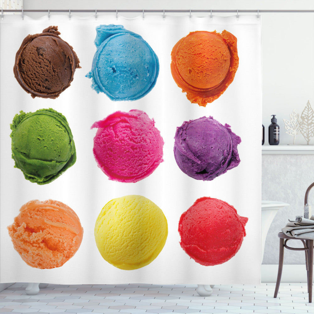 Yummy Summer Delight: Multicolor Ice Cream Shower Curtain