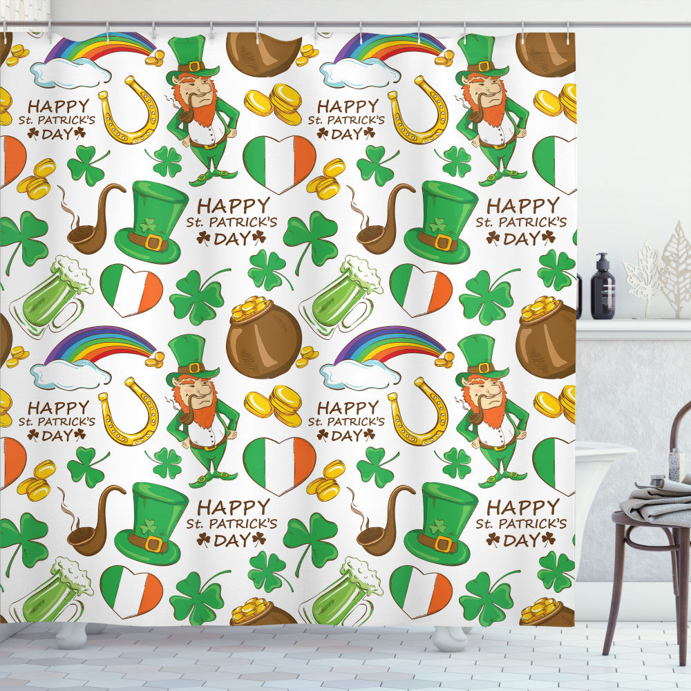 Celebrate St. Patrick's Day with a Multicolor Irish Party Shower Curtain