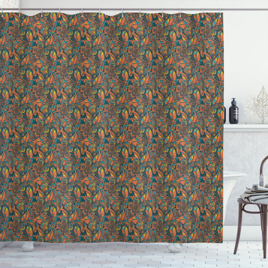 Botanical Vintage Garden Floral Multicolor Shower Curtain