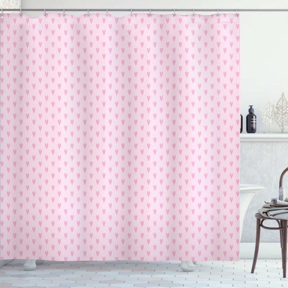 Vintage Valentine Baby Pink Minimalist Shower Curtain