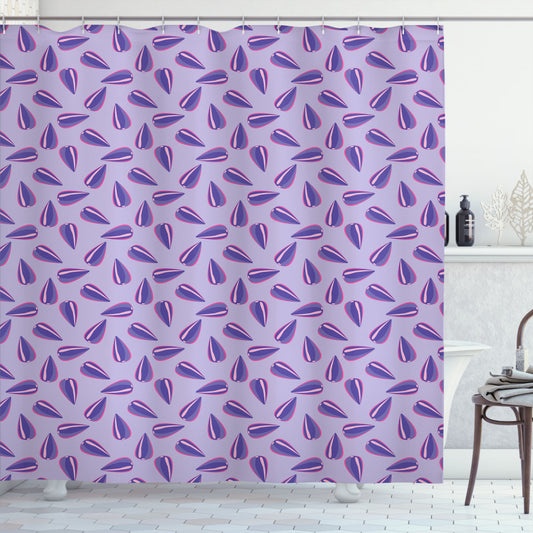 Abstract Floral Seed Patterns in Shades of Magenta, Purple, and Lilac - Shower Curtain Design