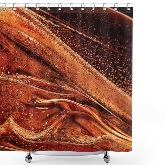 Abstract Liquid Graphic Design in Seal Brown, Dark Peach, and Cinnamon Tones - Shower Curtain