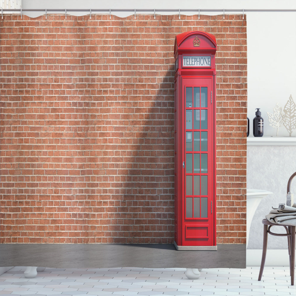 Telephone Kiosk Bricks Custom Shower Curtains