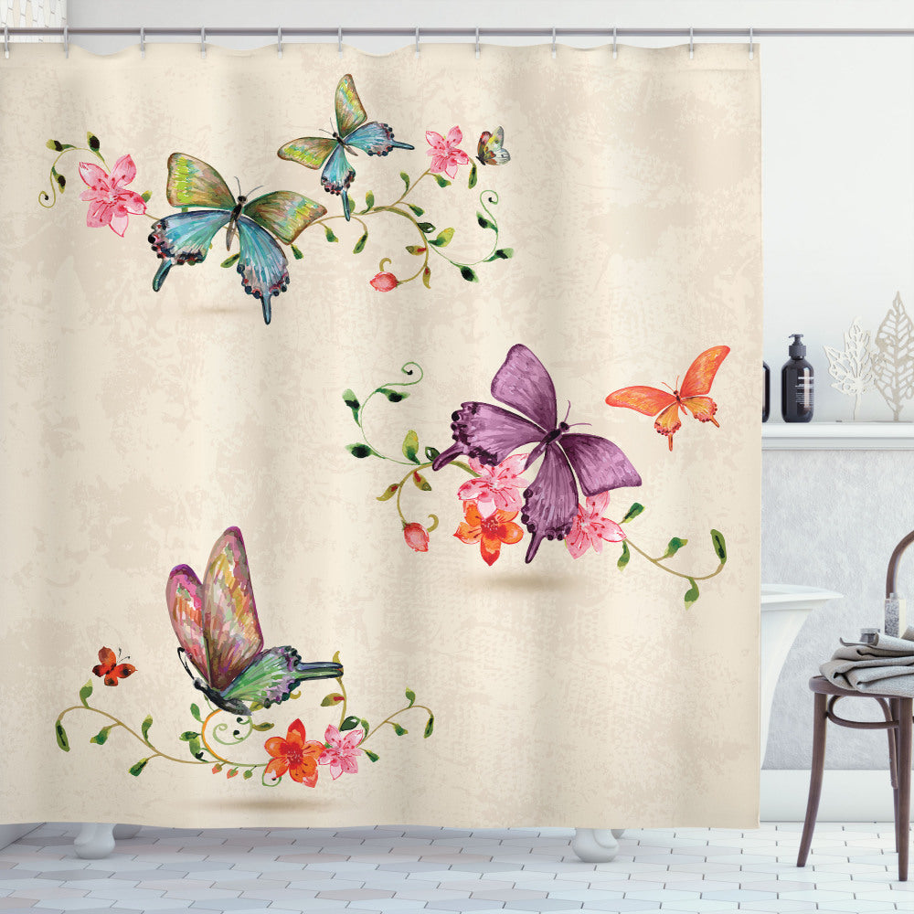 Butterfly Wings Moth Transformation Multicolor Shower Curtain