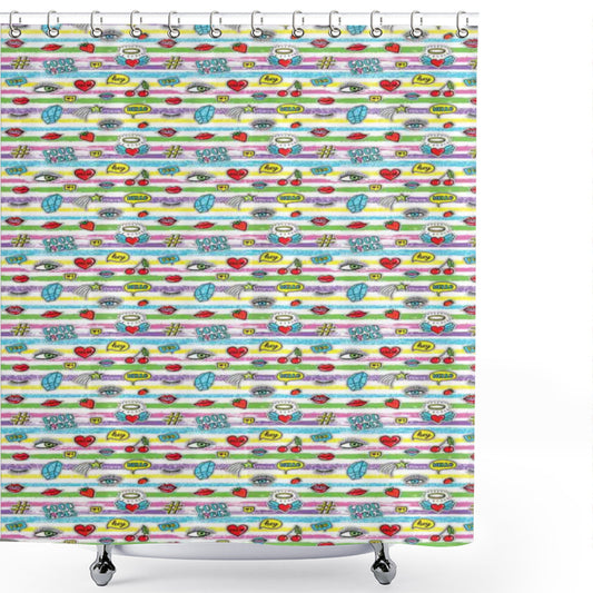 Chill Out in Style with Multicolored Retro Art Shower Curtains